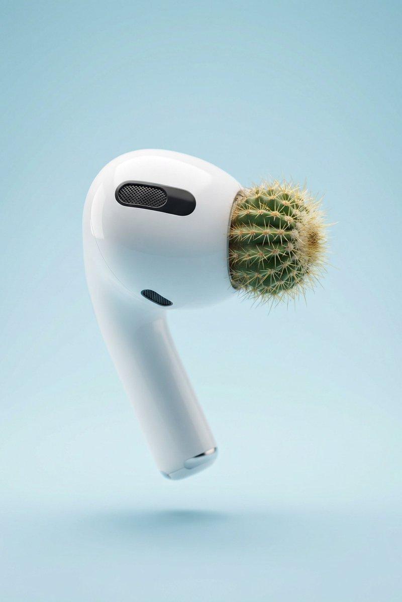 带有仙人掌耳塞的AirPods Pro 3