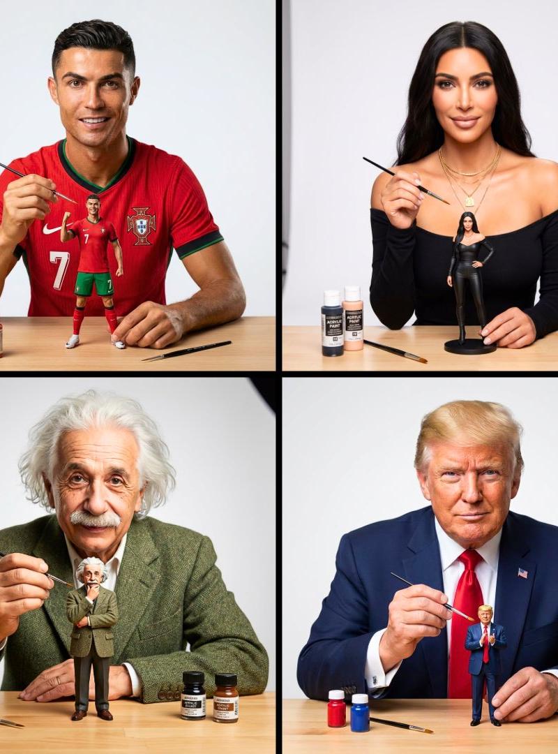 艺术家正在绘制自己的微型人偶