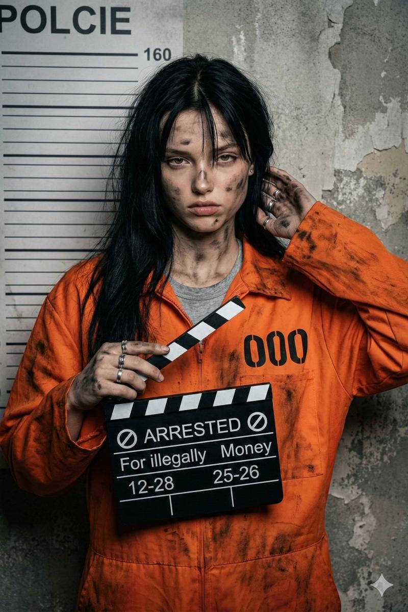 Gemini Nano Banana Pro - 美丽年轻女性 mugshot