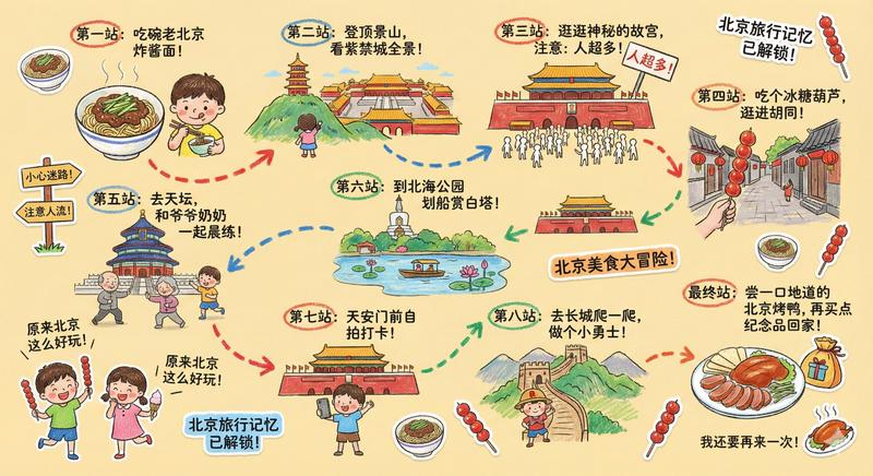 北京7日游手账插画
