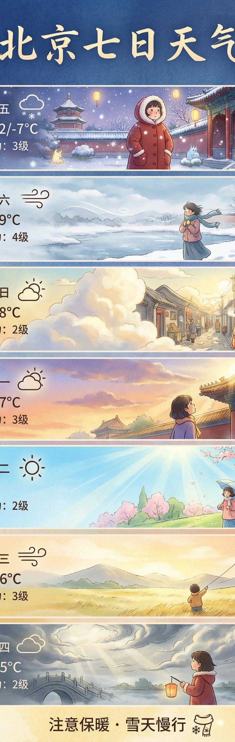 北京7日天气预报海报
