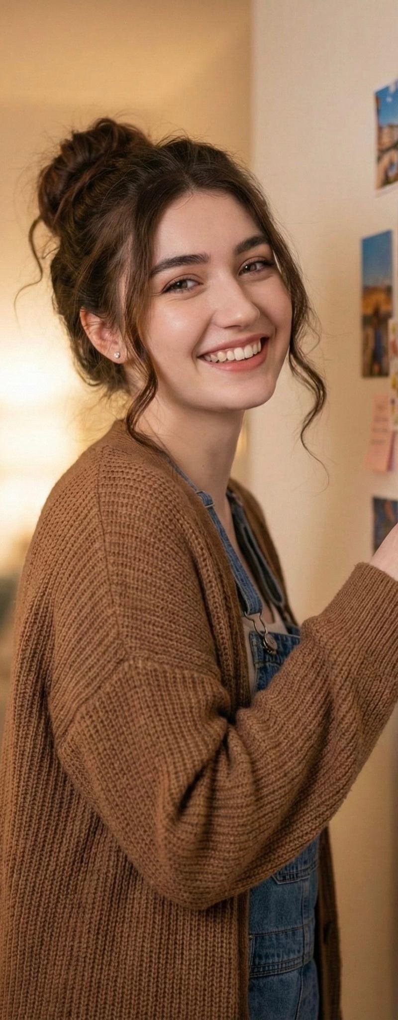 Candid Warm Indoor Portrait with Nostalgic Atmosphere