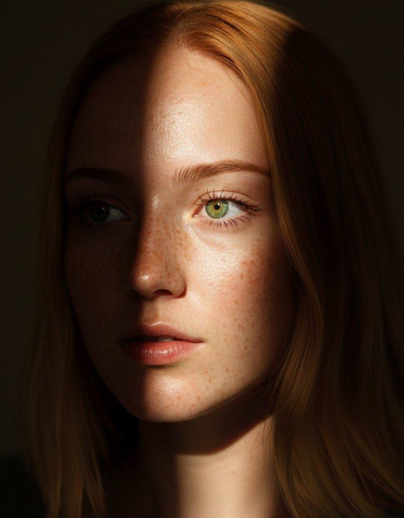 Chiaroscuro风格女性肖像