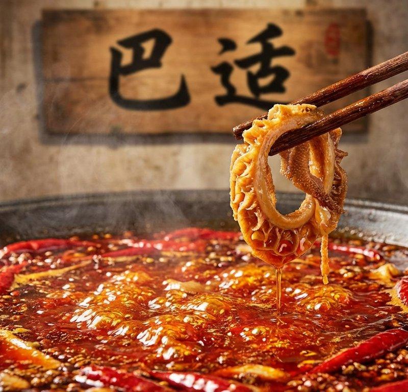 重庆火锅特写：巴适毛肚