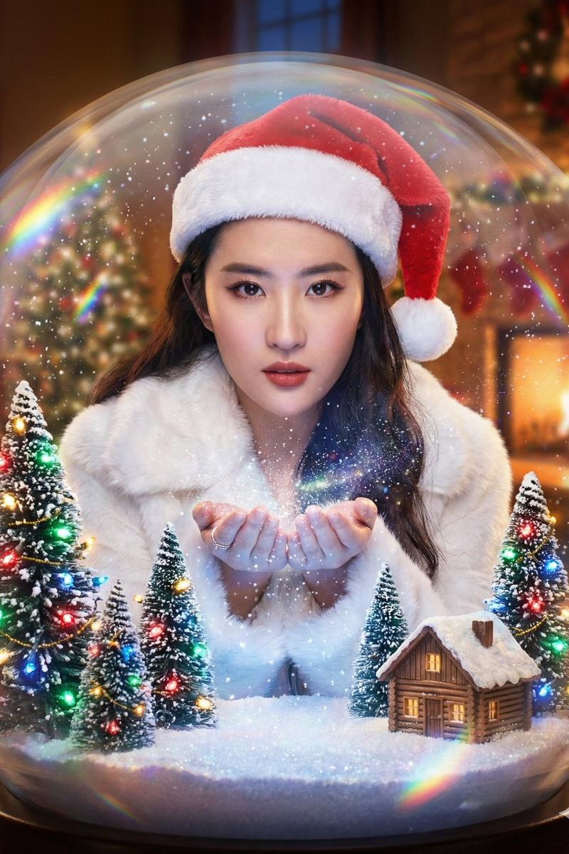 圣诞特辑-人物定格在奇幻巨型玻璃雪球里