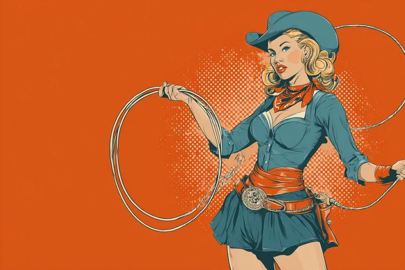 经典搖搖女孩風格插畫