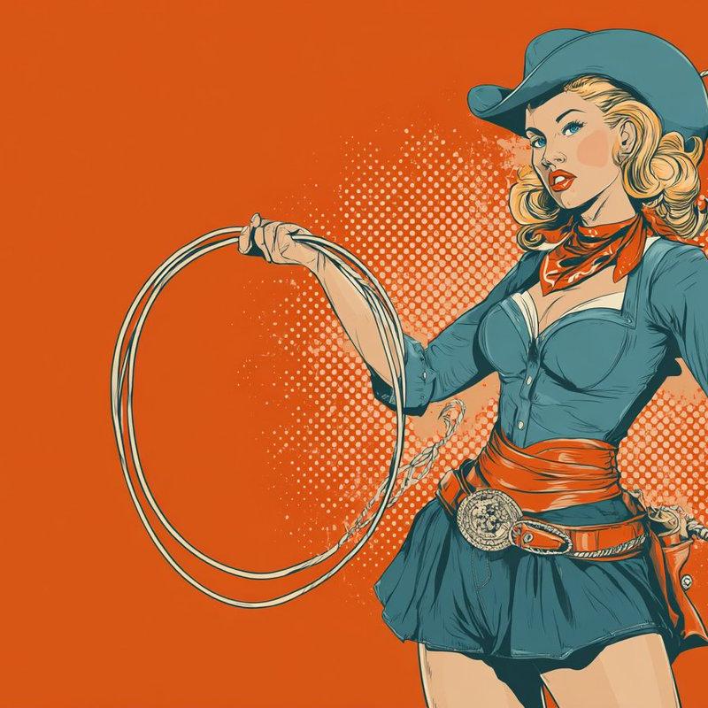 经典搖搖女孩風格插畫