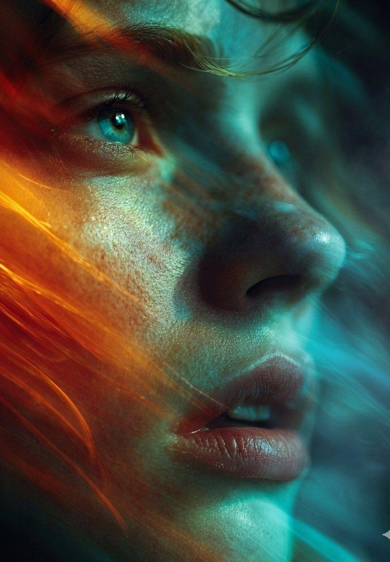 Cyber-cinematic Extreme Close-up Portrait