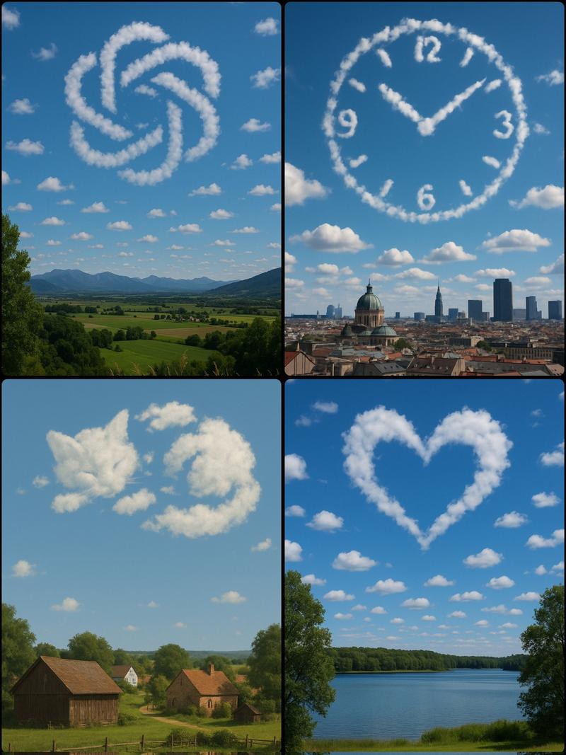天空散云日景
