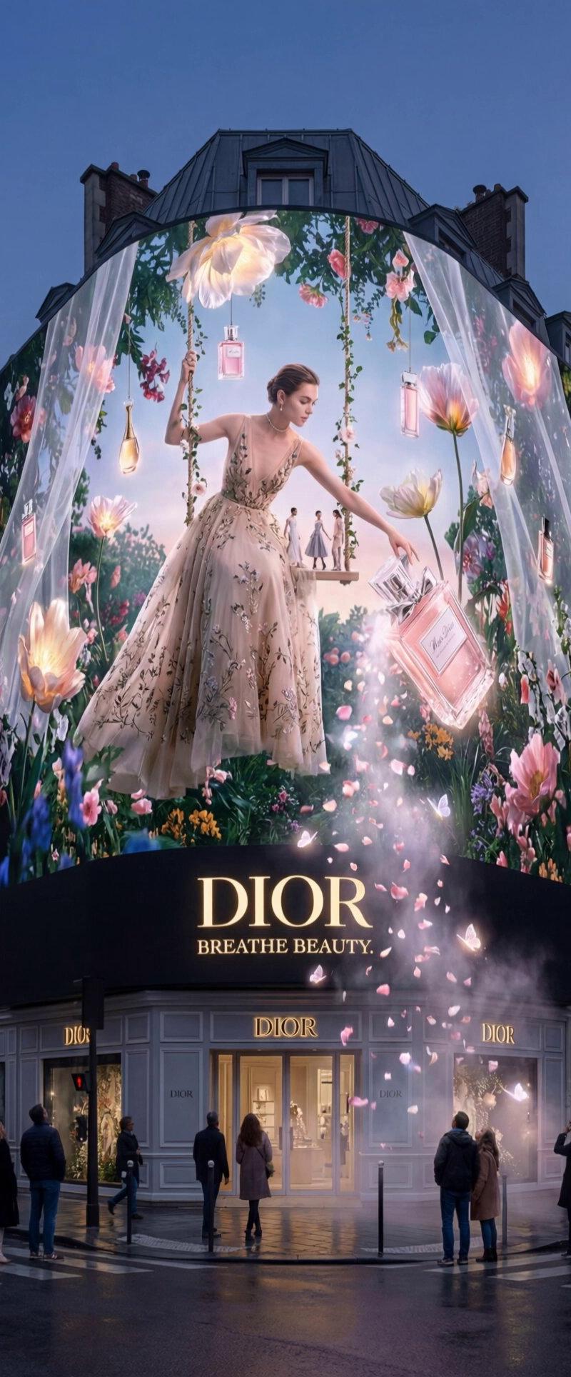 Dior 浮动花园街头喷泉