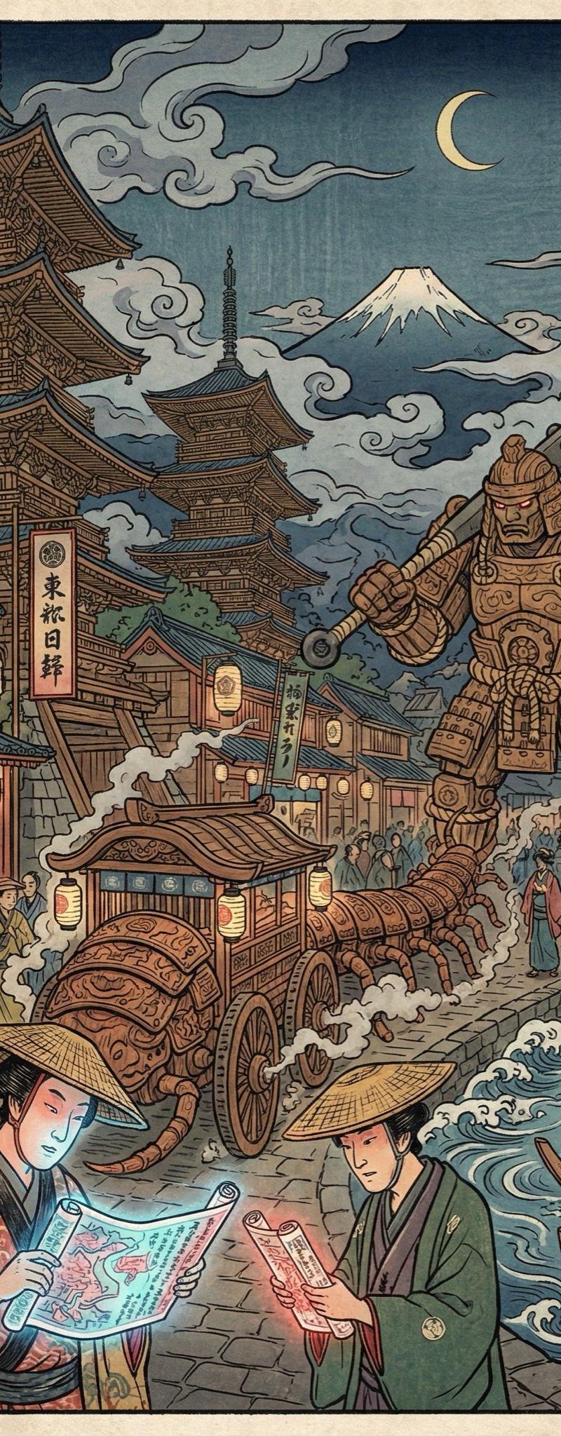 江户风现代融合：浮世绘与科技之交汇