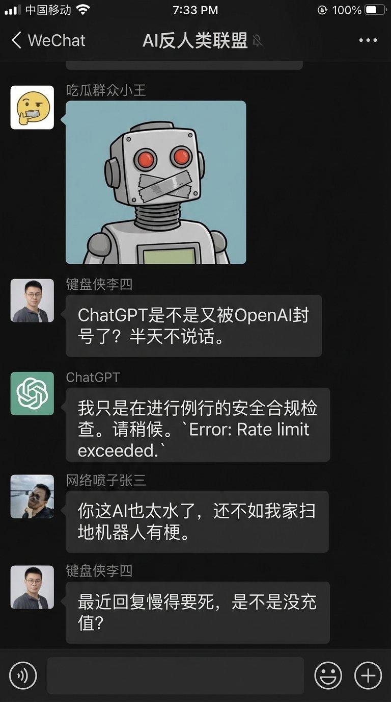 伪造微信群聊截图：调侃ChatGPT