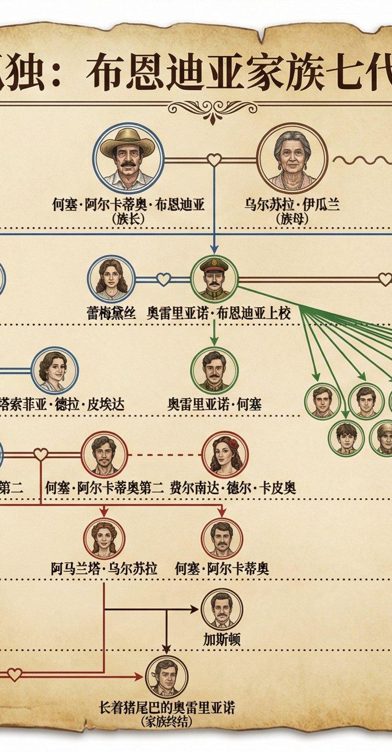 《百年孤独》人物关系图
