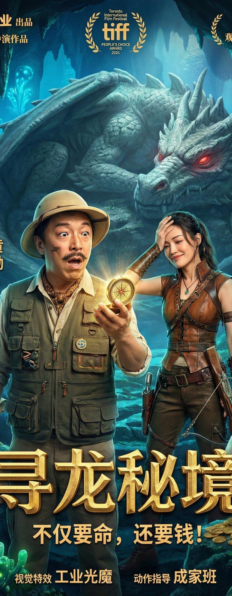 奇幻冒险喜剧海报-寻龙秘境