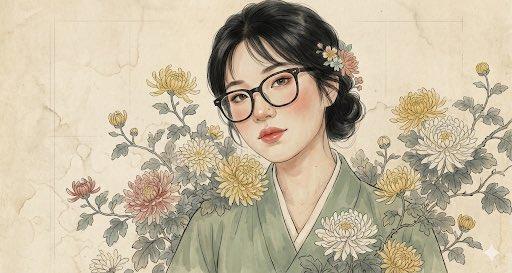 人物花卉合体