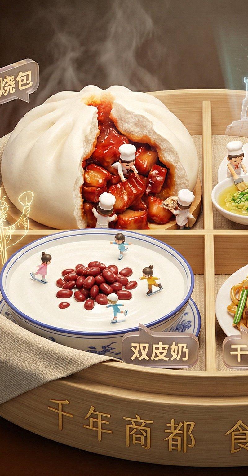 美食版城市展示:3D历史美食盲盒架构师