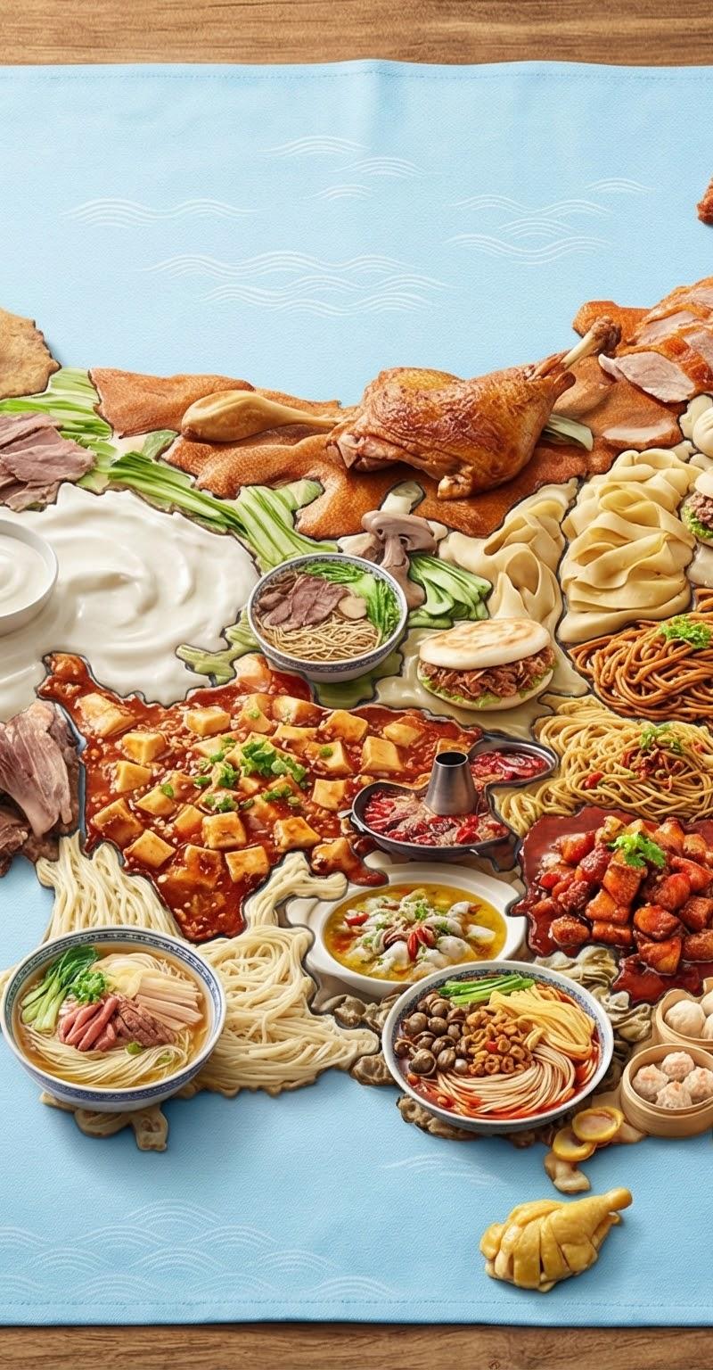 家乡美食大揭秘:你能认出这些地图上的食物吗?