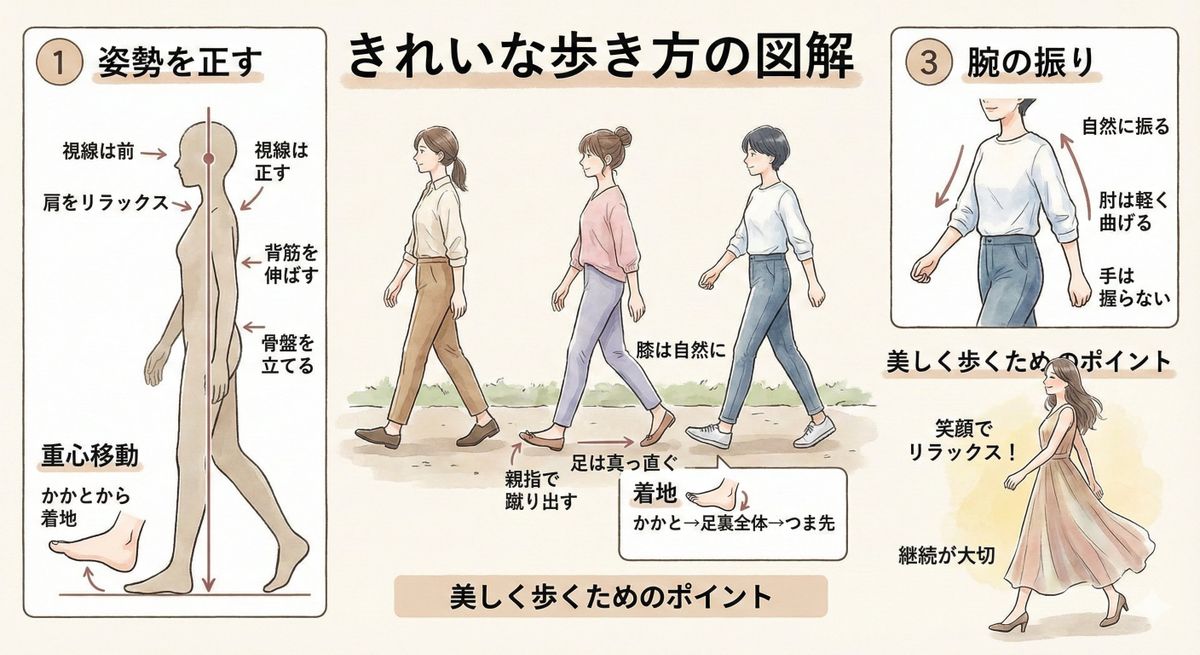 如何绘制美丽走姿图解