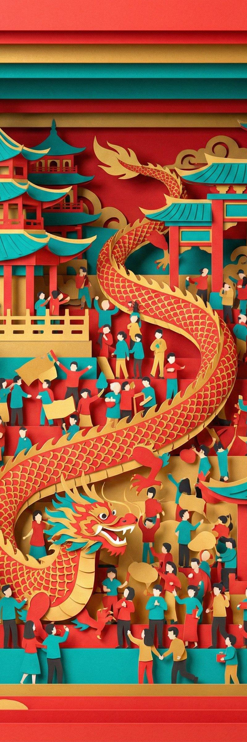 超鲜艳3D层压剪纸艺术作品