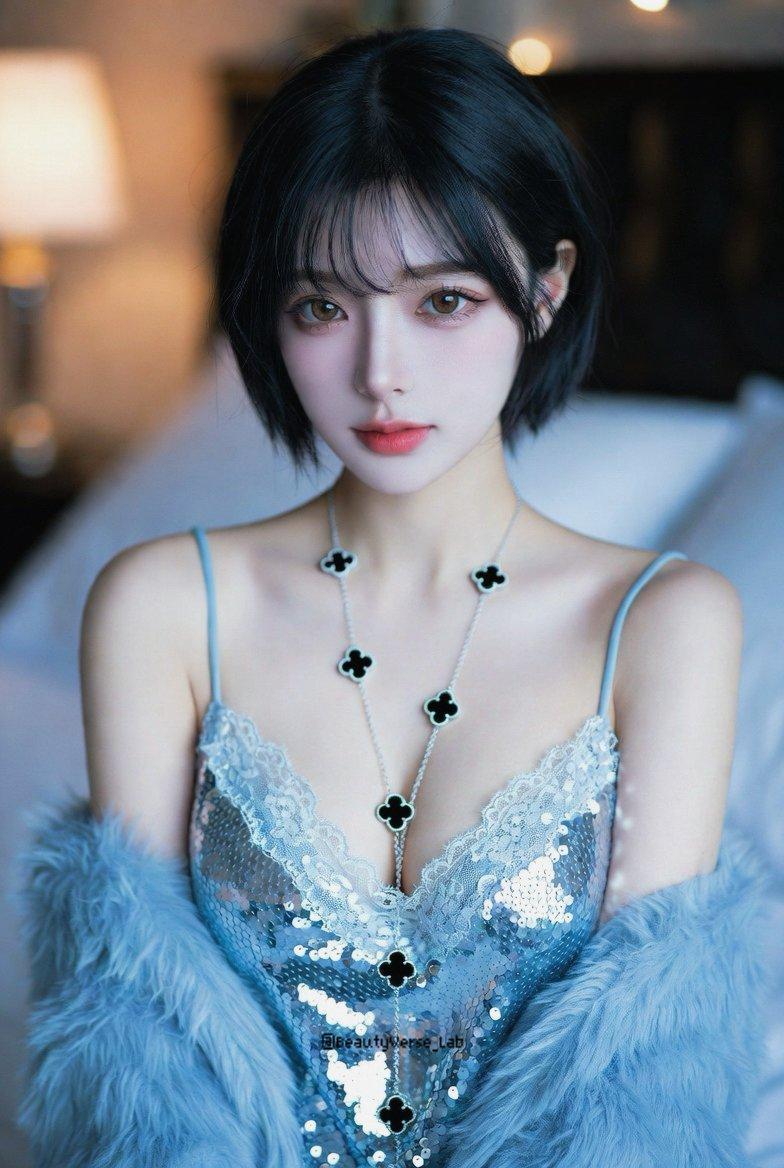 冰藍亮片女孩