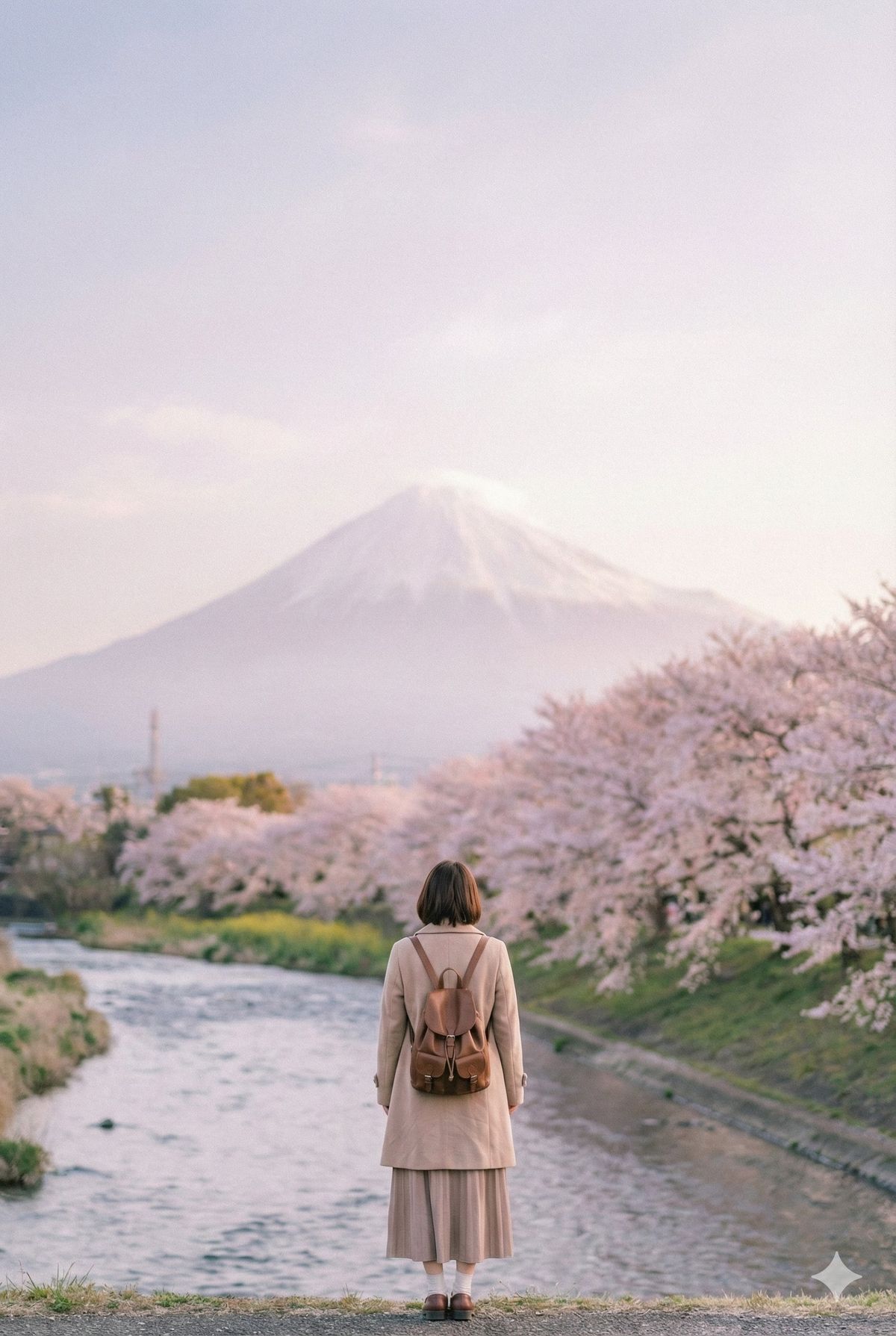 日本風景与时尚女性的照片