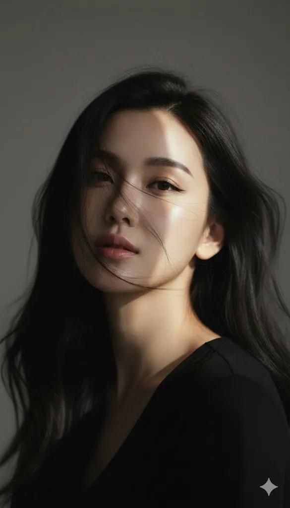 瞬间光影下的韩国编辑室特写肖像