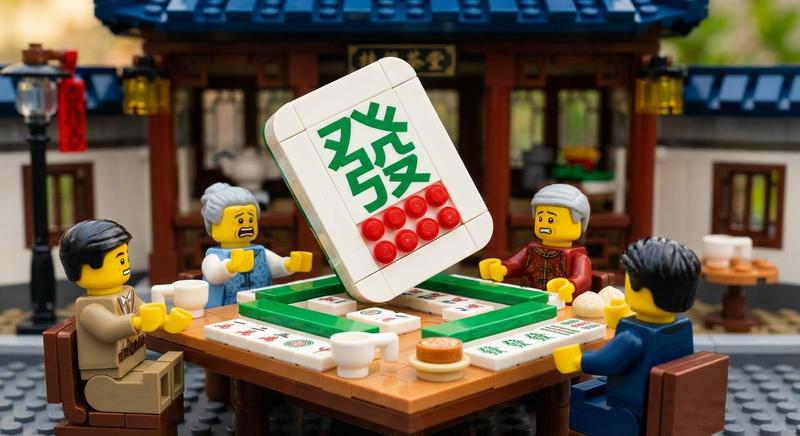 乐高麻将桌微缩摄影