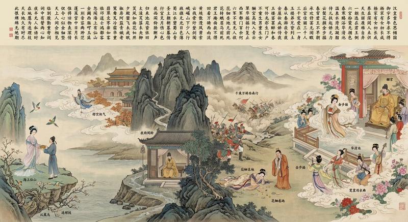 长文本古诗画画