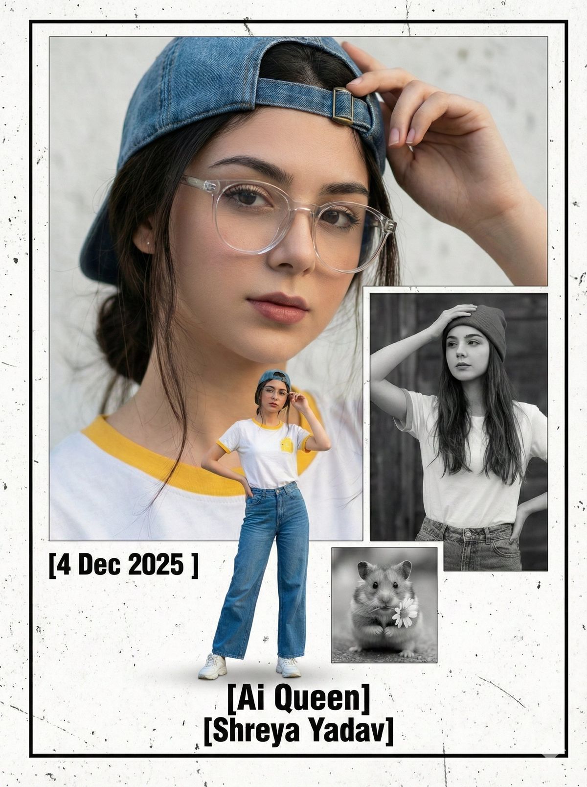 现代艺术风格海报:纳米香蕉少女