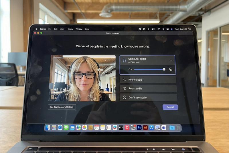 现代办公场景下女性使用MacBook屏幕拍摄