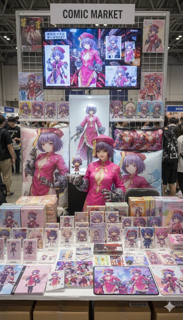 Nano banana:コミケ風コスプレアイテム販売イベントプロンプト