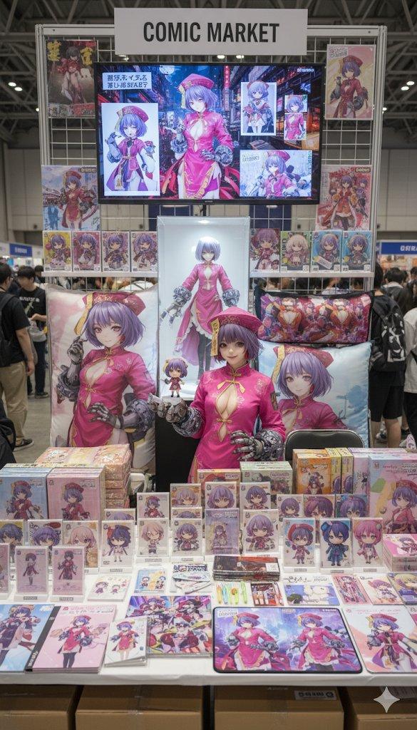 Nano banana:コミケ風コスプレアイテム販売イベントプロンプト