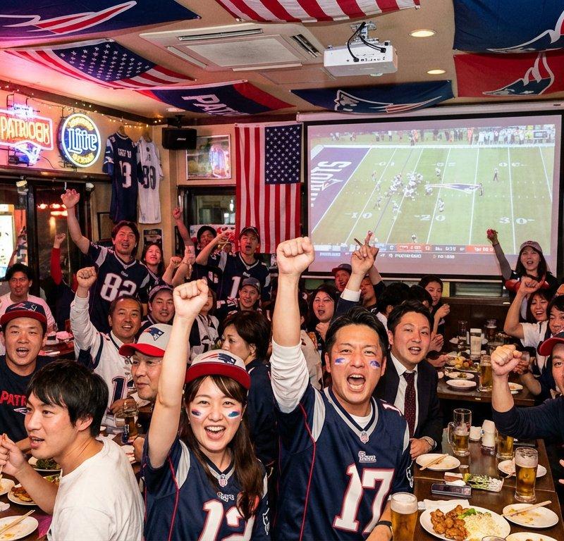 Nano Banana Pro生成：日本NFL粉丝的佩顿斯支持场景