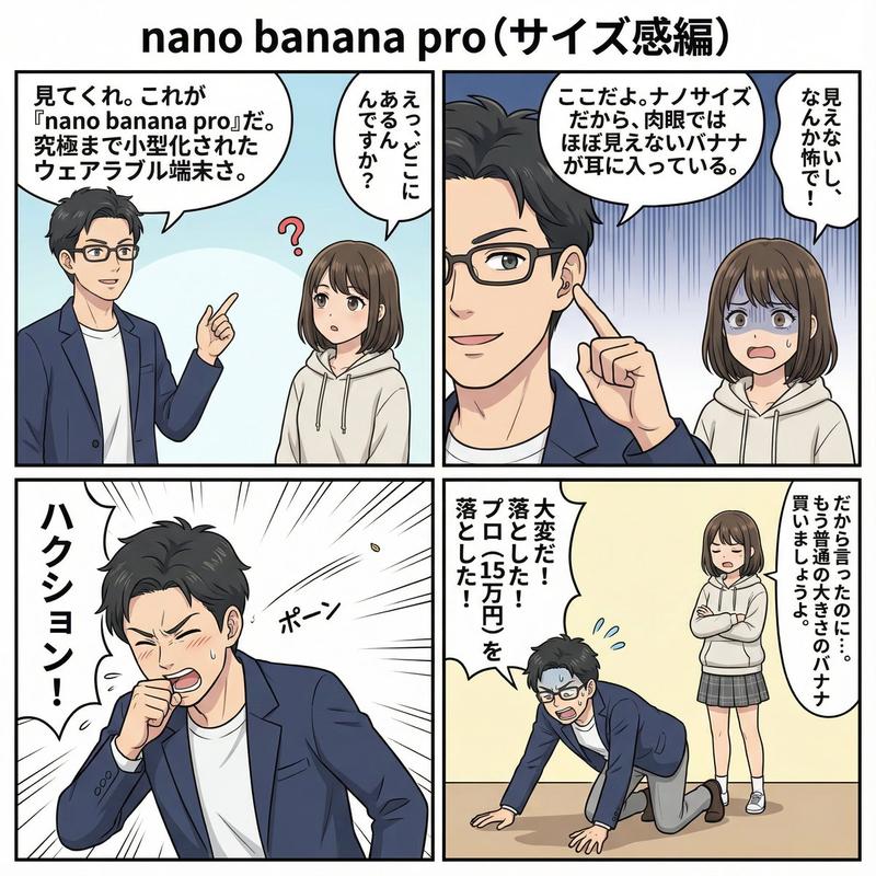 nano banana pro体验报告:从剧本到四格漫画的全部过程
