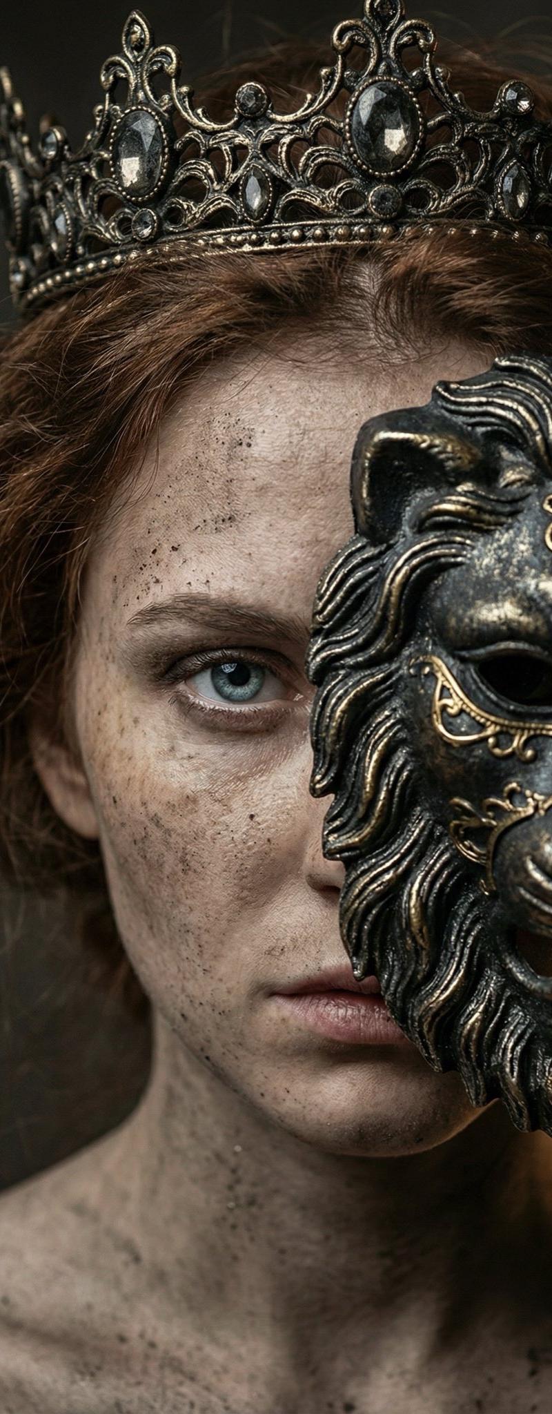 纳米香蕉专业版:带面具的年轻女子特写