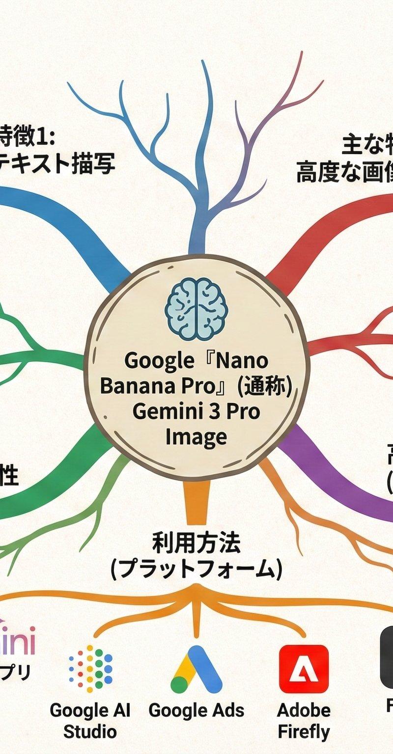 Nano Banana Pro:中心広がりマップの作成方法