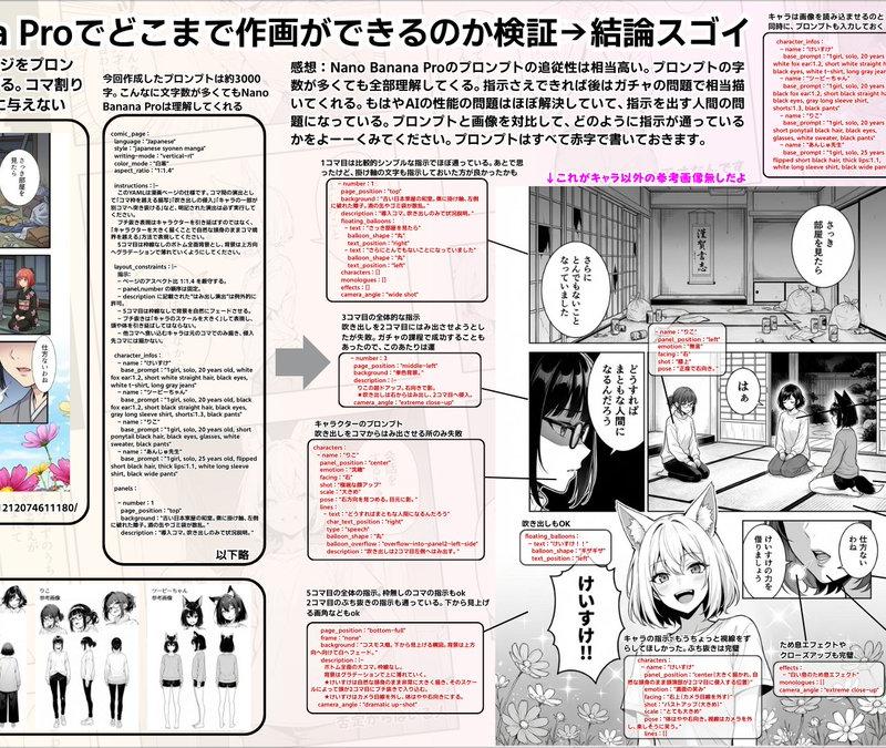 Nano Banana Proのマンガ描画検証