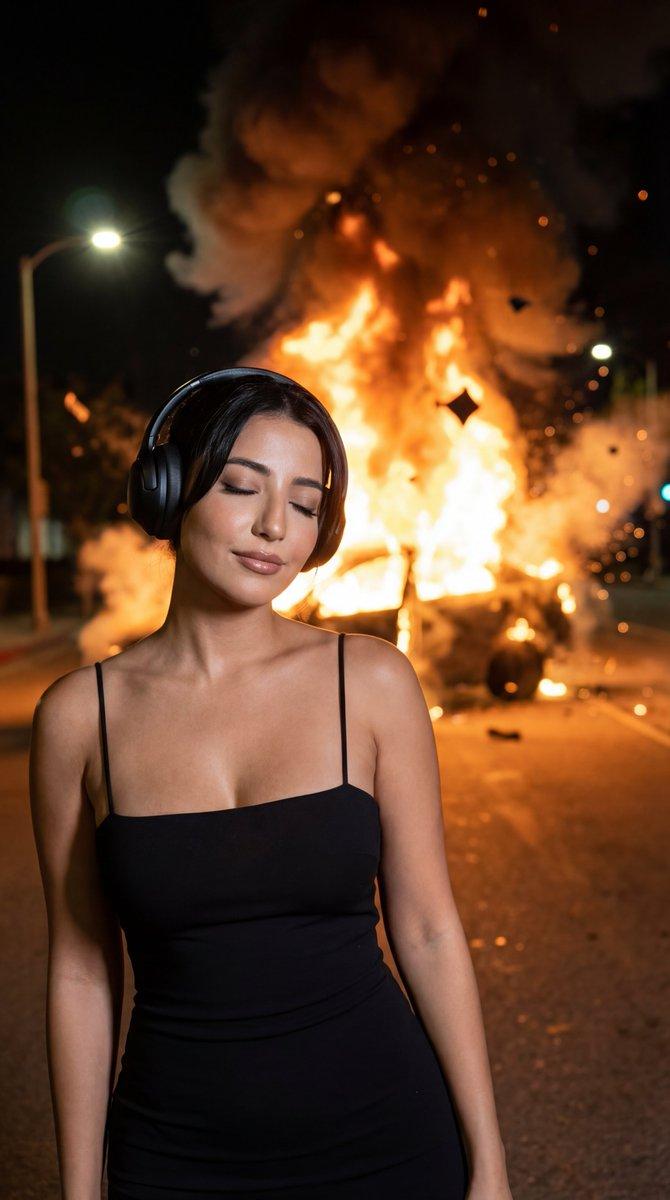 夜间爆炸背景下的iPhone摄影
