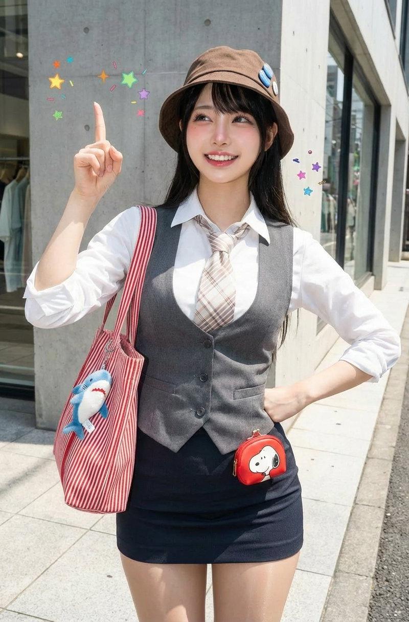 户外街拍可爱少女