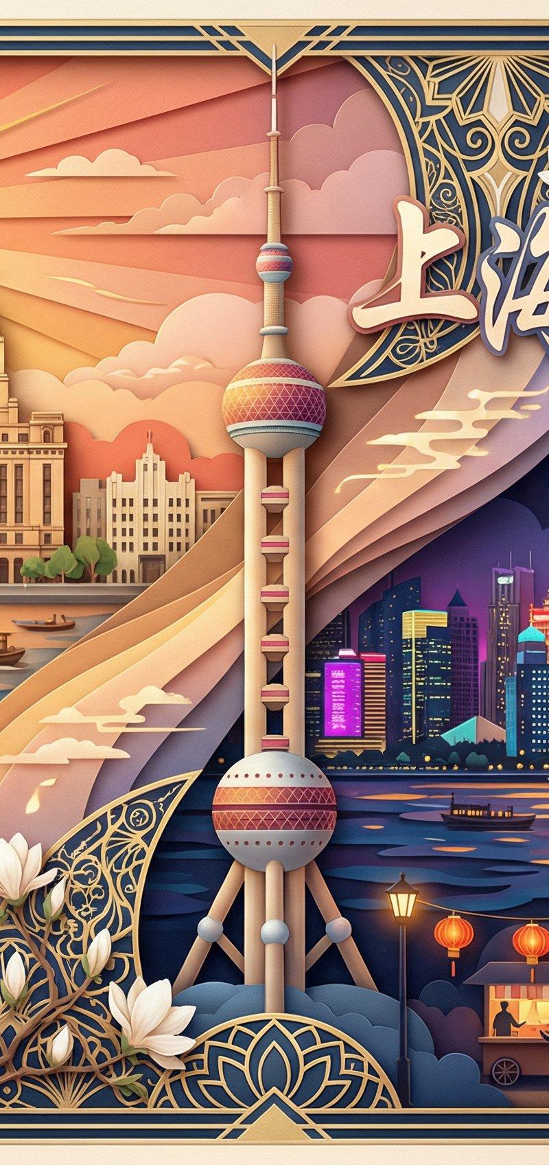 剪纸堆叠艺术化