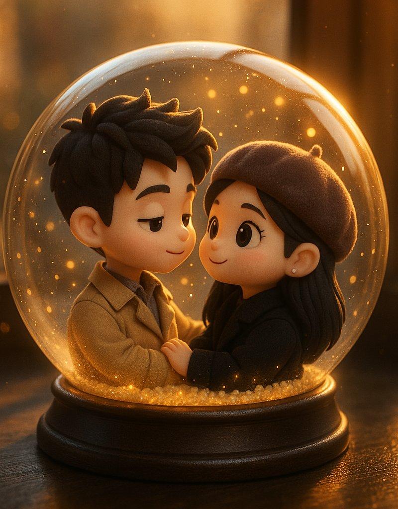 水晶球中的Q版3D人物