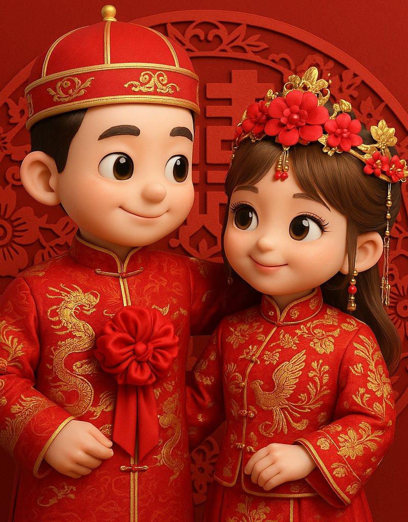 Q版中式婚礼
