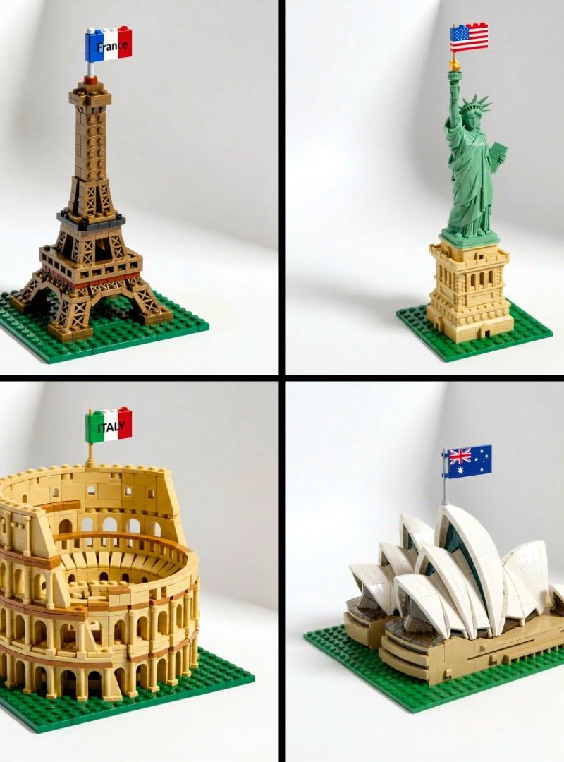 Seedream 3D LEGO 地标