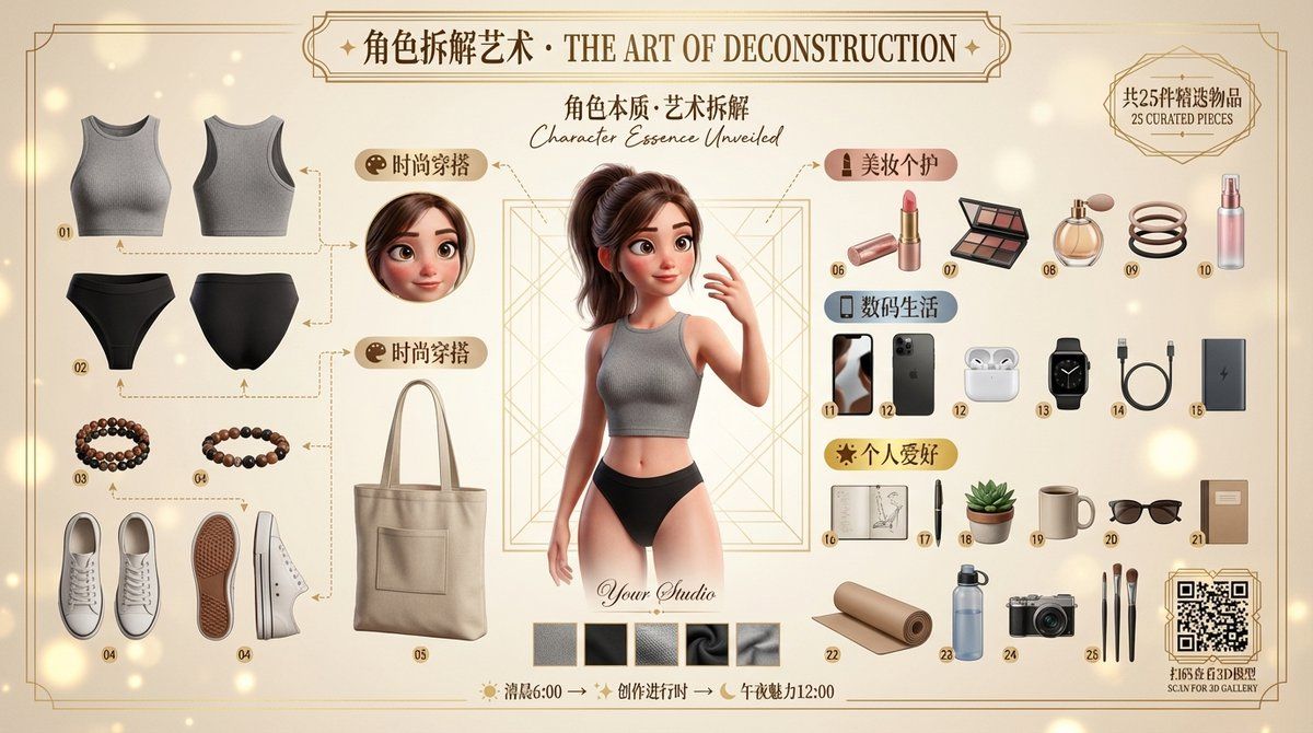 神佬2.0版本角色拆解艺术海报生成器