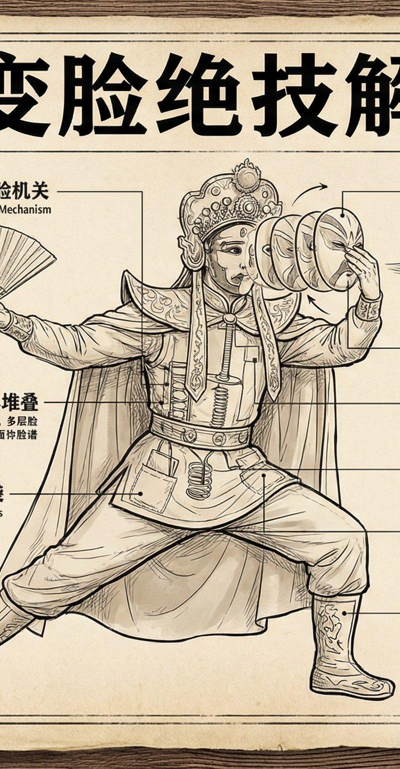 川剧变脸解密拆解图