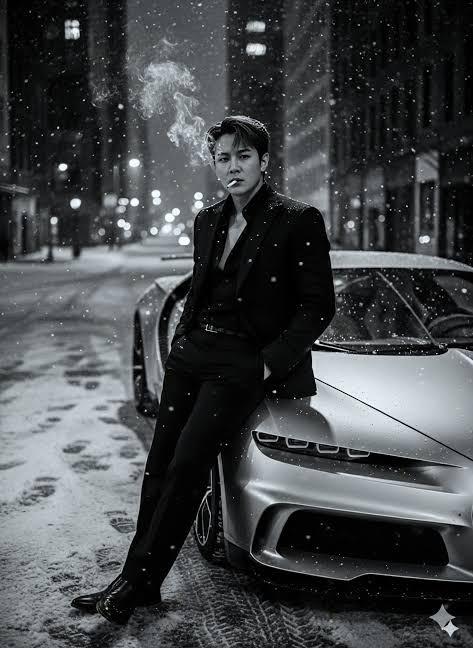 时尚男士与未来跑车