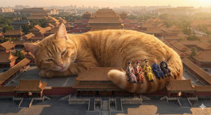 故宫的橘猫——疲惫的他和身边的人