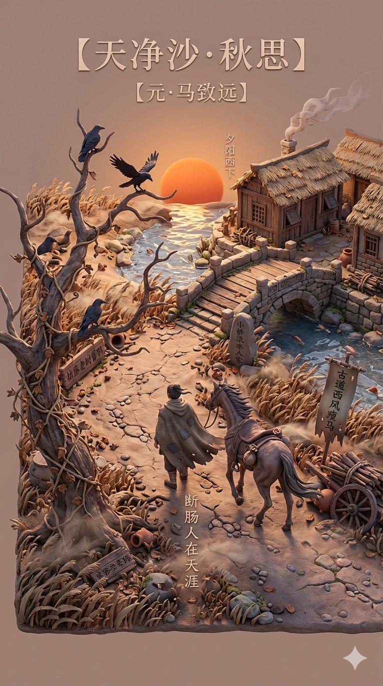 《天净沙·秋思》3D卡通场景制作指南