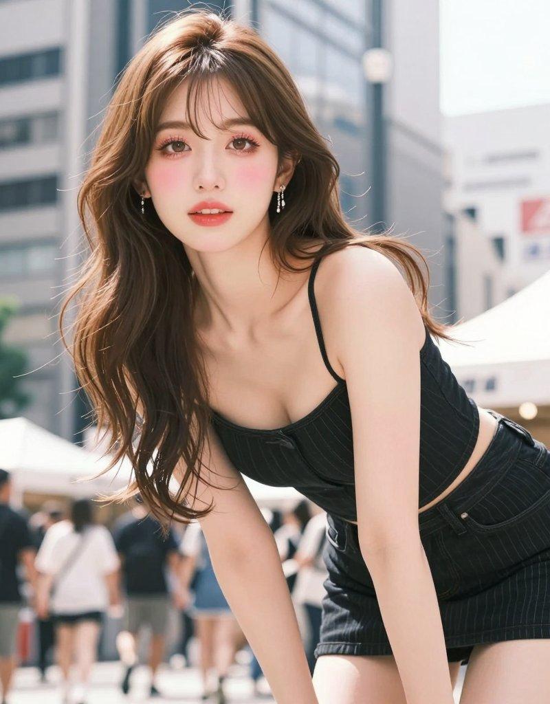东京街头时尚写真：优雅日系美女模特