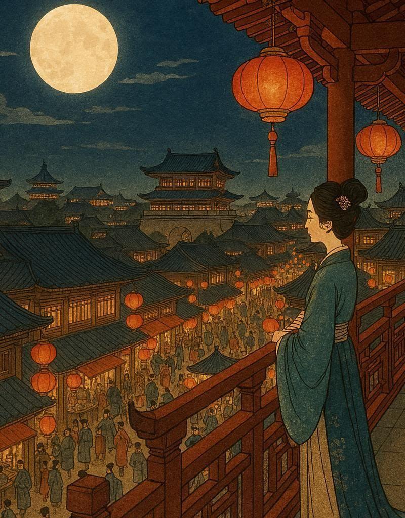 宋代京城夜色插圖